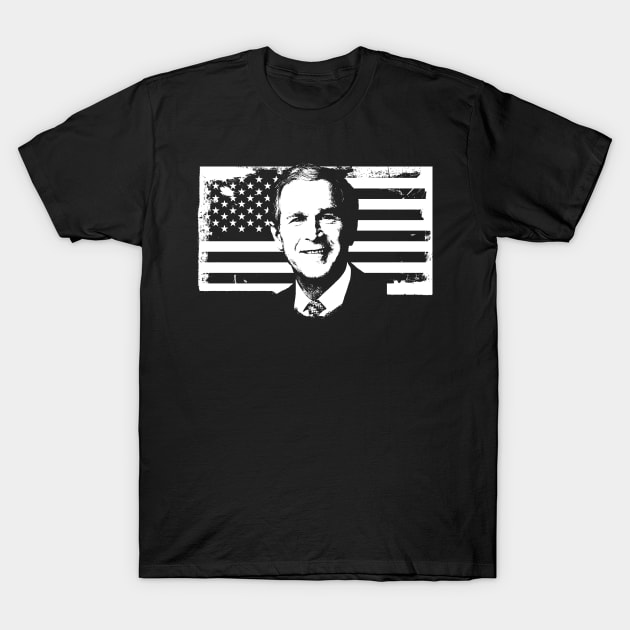 George W. Bush Portrait T-Shirt by phatvo